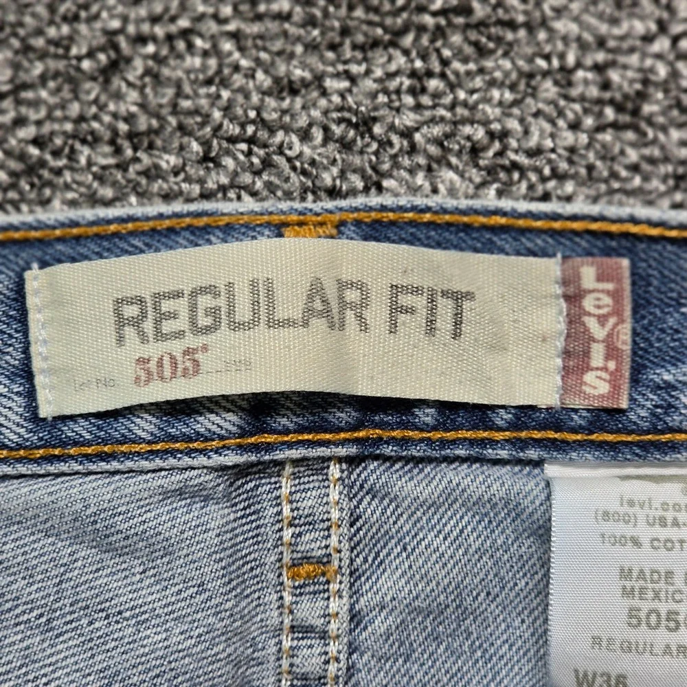 Vintage 505 Regular Fit Straight Leg Jeans Mens 36x32 Blue Levis 00505-4886